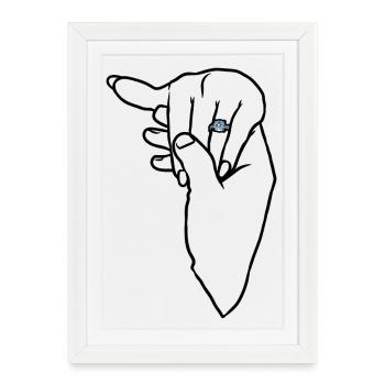 Bague de mariage de fiançailles Main - Affiche encadrée (27 × 37 cm) - blanc - Devant