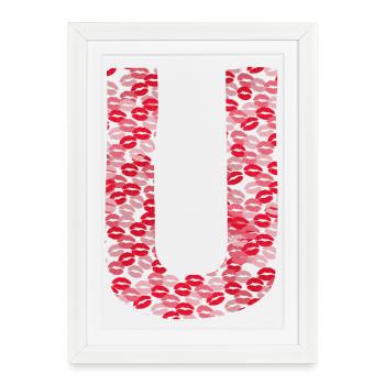 Letter U - kiss gift - Framed poster (27 × 37 cm) - white - Front