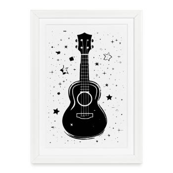 Ukulele Drawing - Framed poster (27 × 37 cm) - white - Front