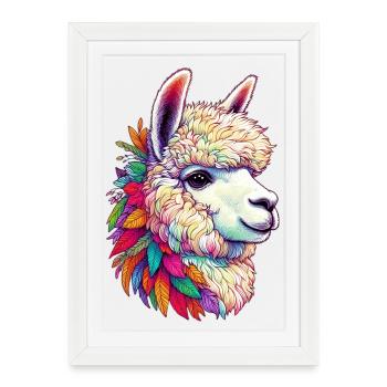 Alpaga - Affiche encadrée (27 × 37 cm) - blanc - Devant