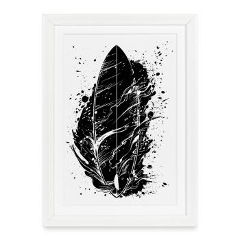 Planche de surf Graffiti - Affiche encadrée (27 × 37 cm) - blanc - Devant