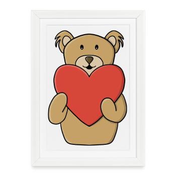 Je t’aime - Affiche encadrée (27 × 37 cm) - blanc - Devant