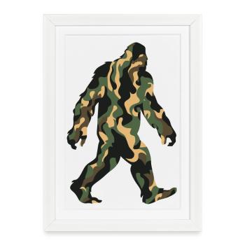 Foulée de Sasquatch de camouflage - Affiche encadrée (27 × 37 cm) - blanc - Devant