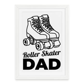 Roller skater dad - Framed poster (27 × 37 cm) - white - Front
