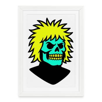 Skullman avec une coiffure cool - Affiche encadrée (27 × 37 cm) - blanc - Devant