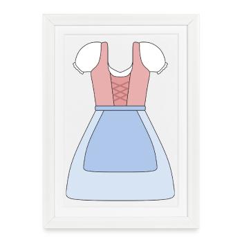 Conception de robe bavaroise traditionnelle Dirndl - Affiche encadrée (27 × 37 cm) - blanc - Devant
