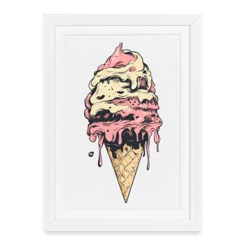 Crème glacée Crème glacée - Affiche encadrée (27 × 37 cm) - blanc - Devant