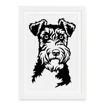 Fox Terrier Head - Framed poster (27 × 37 cm) - white - Front