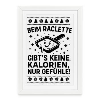 Raclette Dire calories Sentiments - Affiche encadrée (27 × 37 cm) - blanc - Devant