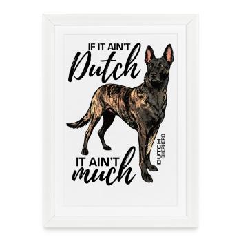 Dutchie - Dutch Shepherd Dog - Framed poster (27 × 37 cm) - white - Front
