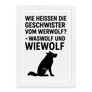 Werewolf Funny Saying Kids Elementary School - Framed poster (27 × 37 cm) - white - Front