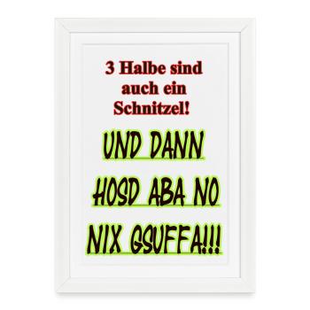 Demi-schnitzel qui dit la chemise - Affiche encadrée (27 × 37 cm) - blanc - Devant