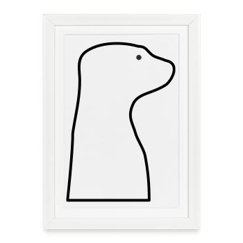 Meerkat - Framed poster (27 × 37 cm) - white - Front