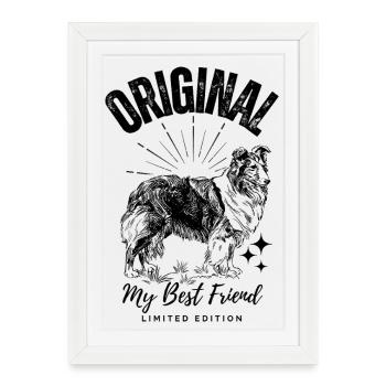 Chien Original Mon Meilleur Ami - Affiche encadrée (27 × 37 cm) - blanc - Devant