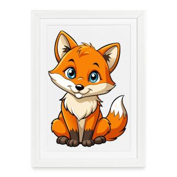 Baby fox - Framed poster (27 × 37 cm) - white - Front