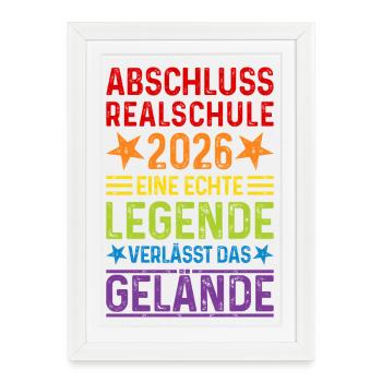 Remise des diplômes 2026 à la Realschule - Affiche encadrée (27 × 37 cm) - blanc - Devant