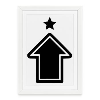 Icône Arrow Rise - Affiche encadrée (27 × 37 cm) - blanc - Devant