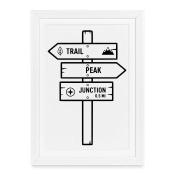 Pic du sentier Signal - Affiche encadrée (27 × 37 cm) - blanc - Devant