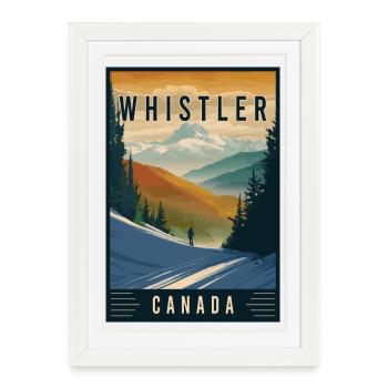 Winter Wonderland Whistler au Canada - Affiche encadrée (27 × 37 cm) - blanc - Devant