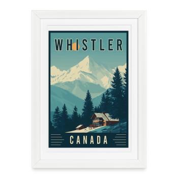 Découvrez Winter Wonderland Whistler au Canada - Affiche encadrée (27 × 37 cm) - blanc - Devant
