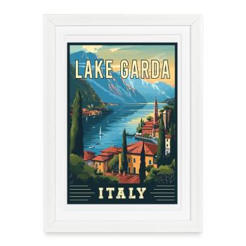 Experience Beauty of Lake Garda in Italy - Framed poster (27 × 37 cm) - white - Front