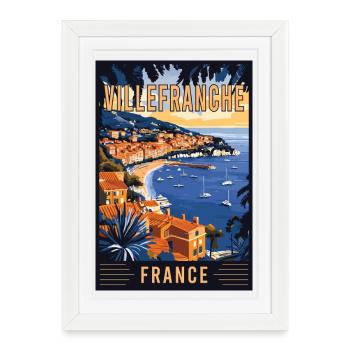 Explore Beauty of Villefranche-sur-Mer in France - Framed poster (27 × 37 cm) - white - Front