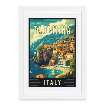 Explore Beauty of Taormina in Italy - Framed poster (27 × 37 cm) - white - Front