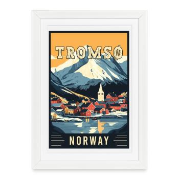 Explorez l’aventure arctique de Tromsø en Norvège - Affiche encadrée (27 × 37 cm) - blanc - Devant