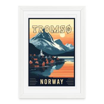 Vivez l’aventure arctique de Tromsø en Norvège - Affiche encadrée (27 × 37 cm) - blanc - Devant