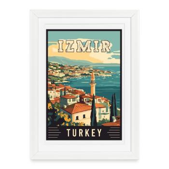 Découvrez la beauté d’Izmir en Turquie - Affiche encadrée (27 × 37 cm) - blanc - Devant