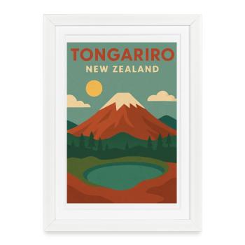 Discover Tongariro in New Zealand - Framed poster (27 × 37 cm) - white - Front