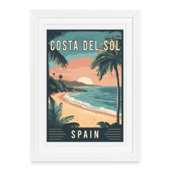 Experience Mediterranean Costa del Sol in Spain - Framed poster (27 × 37 cm) - white - Front
