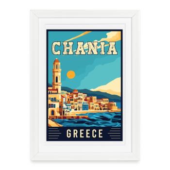Vivez la magnifique Chanée en Grèce - Affiche encadrée (27 × 37 cm) - blanc - Devant