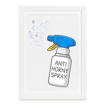Spray anti-excitation Drôle de design humoristique - Affiche encadrée (27 × 37 cm) - blanc - Devant