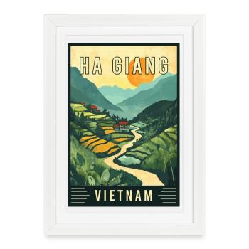 Explore Majestic Landscapes of Ha Giang in Vietnam - Framed poster (27 × 37 cm) - white - Front
