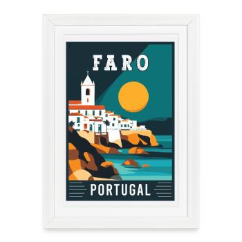 Experience Captivating Faro in Portugal - Framed poster (27 × 37 cm) - white - Front