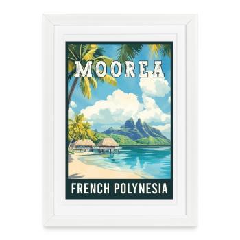 Experience Tropical Moorea in French Polynesia - Framed poster (27 × 37 cm) - white - Front