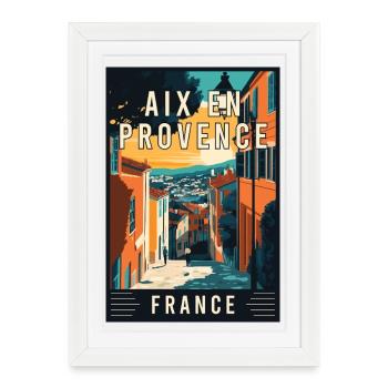 Explore Charming Aix-en-Provence in France - Framed poster (27 × 37 cm) - white - Front