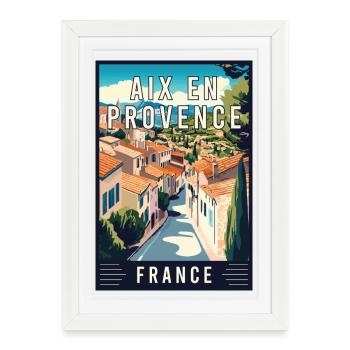 Experience Charming Aix-en-Provence in France - Framed poster (27 × 37 cm) - white - Front