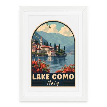 Explore Majestic View of Lake Como In Italy - Framed poster (27 × 37 cm) - white - Front