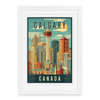 Explore Scenic Urban Scene of Calgary in Canada - Framed poster (27 × 37 cm) - white - Front