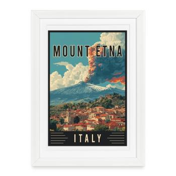 Experience Volcano Adventure and Mount Etna Italy - Framed poster (27 × 37 cm) - white - Front