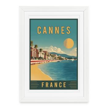 Experience French Riviera and Cannes in France - Framed poster (27 × 37 cm) - white - Front