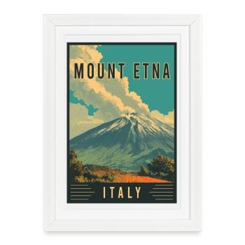Explore Volcano Adventure and Mount Etna in Italy - Framed poster (27 × 37 cm) - white - Front