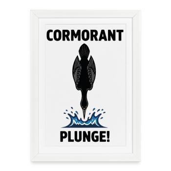 Cormoran Plongeon Mer Plunge Cormorant - Framed poster (27 × 37 cm) - white - Front