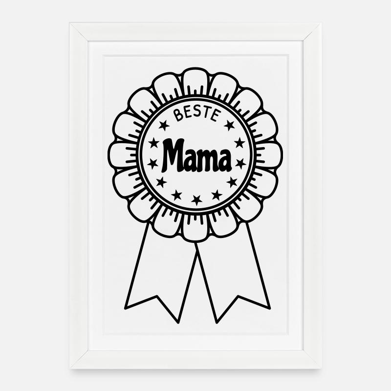 Beste Mama - Gerahmtes Poster (27 × 37 cm) - Weiß