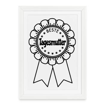 Beste Tagesmutter - Gerahmtes Poster (27 × 37 cm) - Weiß - Vorne