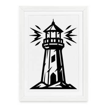 Icône du Phare - Affiche encadrée (27 × 37 cm) - blanc - Devant