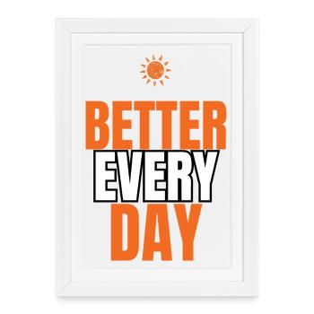 Citation motivationnelle pour un meilleur quotidien - Affiche encadrée (27 × 37 cm) - blanc - Devant