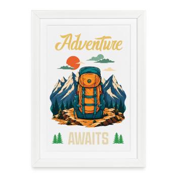 Randonnée. Une aventure en plein air vous attend - Affiche encadrée (27 × 37 cm) - blanc - Devant